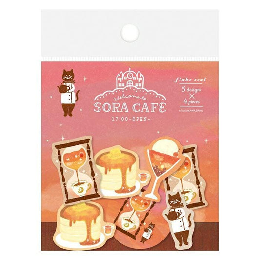 Japanese Washi Flake Sticker Bag Sora Cafe Series - Evening