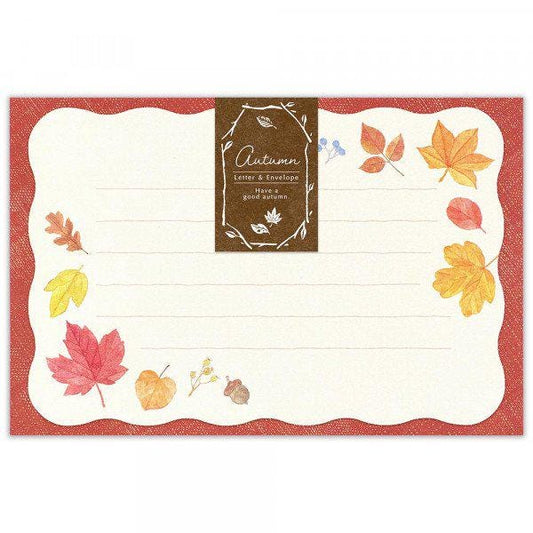 Mini Die cut Letter Writing Set Autumn Series - Leaf