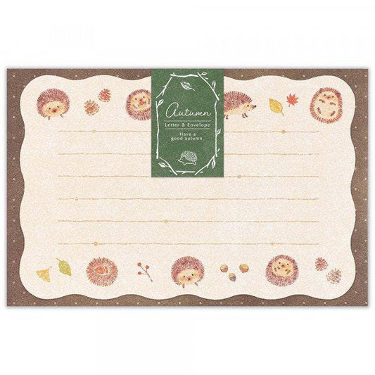 Mini Die cut Letter Writing Set Autumn Series - Hedgehog