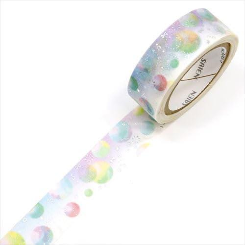 Saien Foil Series Silver Foil Washi Tape  - Bubble Savon