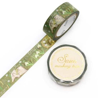 Saien Foil Series Silver Foil Washi Tape  - Snow Drop