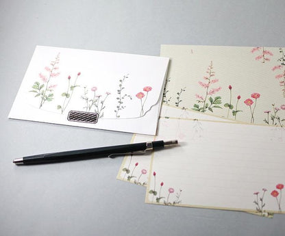 Flowelltea Series Writing Letter Set - Pink Flowers (Veil version)