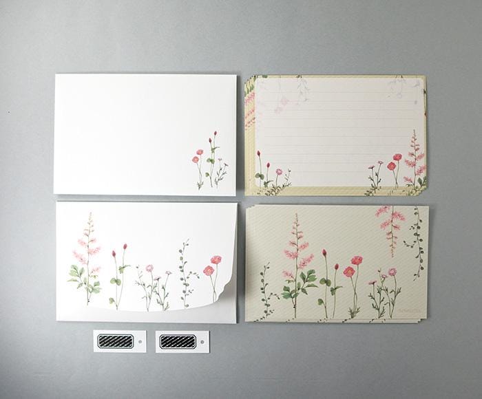 Flowelltea Series Writing Letter Set - Pink Flowers (Veil version)