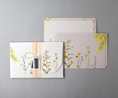 Flowelltea Series Writing Letter Set - Yellow Flowers (Veil version)