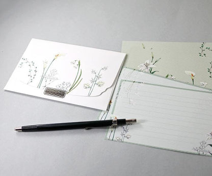 Flowelltea Series Writing Letter Set - White Flowers (Veil version)