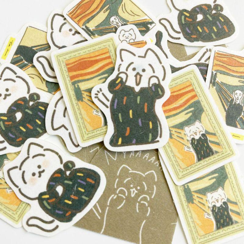 Japanese Washi Flake Sticker Bag Museum Animals Series - The Cries of Nyanko