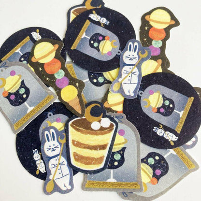 Japanese Washi Flake Sticker Bag Sora Cafe Series - Midnight