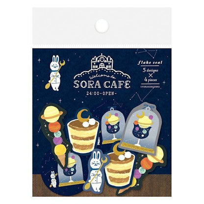 Japanese Washi Flake Sticker Bag Sora Cafe Series - Midnight