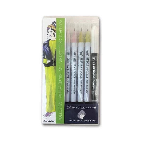 ZIG Watercolor illustrations Atsuko Kikuchi Selection 8 Color Set - Leather