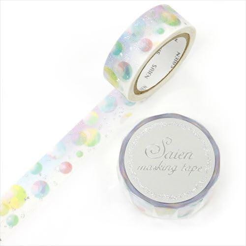 Saien Foil Series Silver Foil Washi Tape  - Bubble Savon