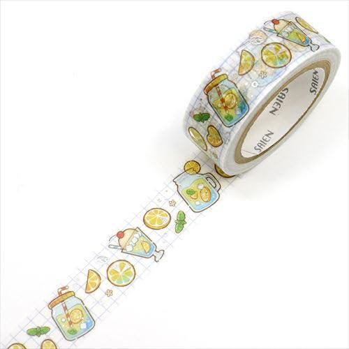 Saien Foil Series Silver Foil Washi Tape  - Lemonade