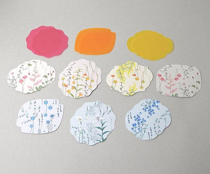 Flowelltea Series Die cut Memo Card Set - Colorful Flowers Card