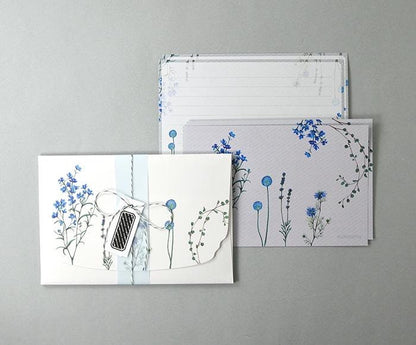 Flowelltea Series Writing Letter Set - Blue Flowers (Veil version)