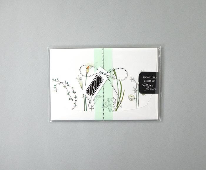 Flowelltea Series Writing Letter Set - White Flowers (Veil version)