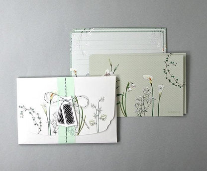 Flowelltea Series Writing Letter Set - White Flowers (Veil version)