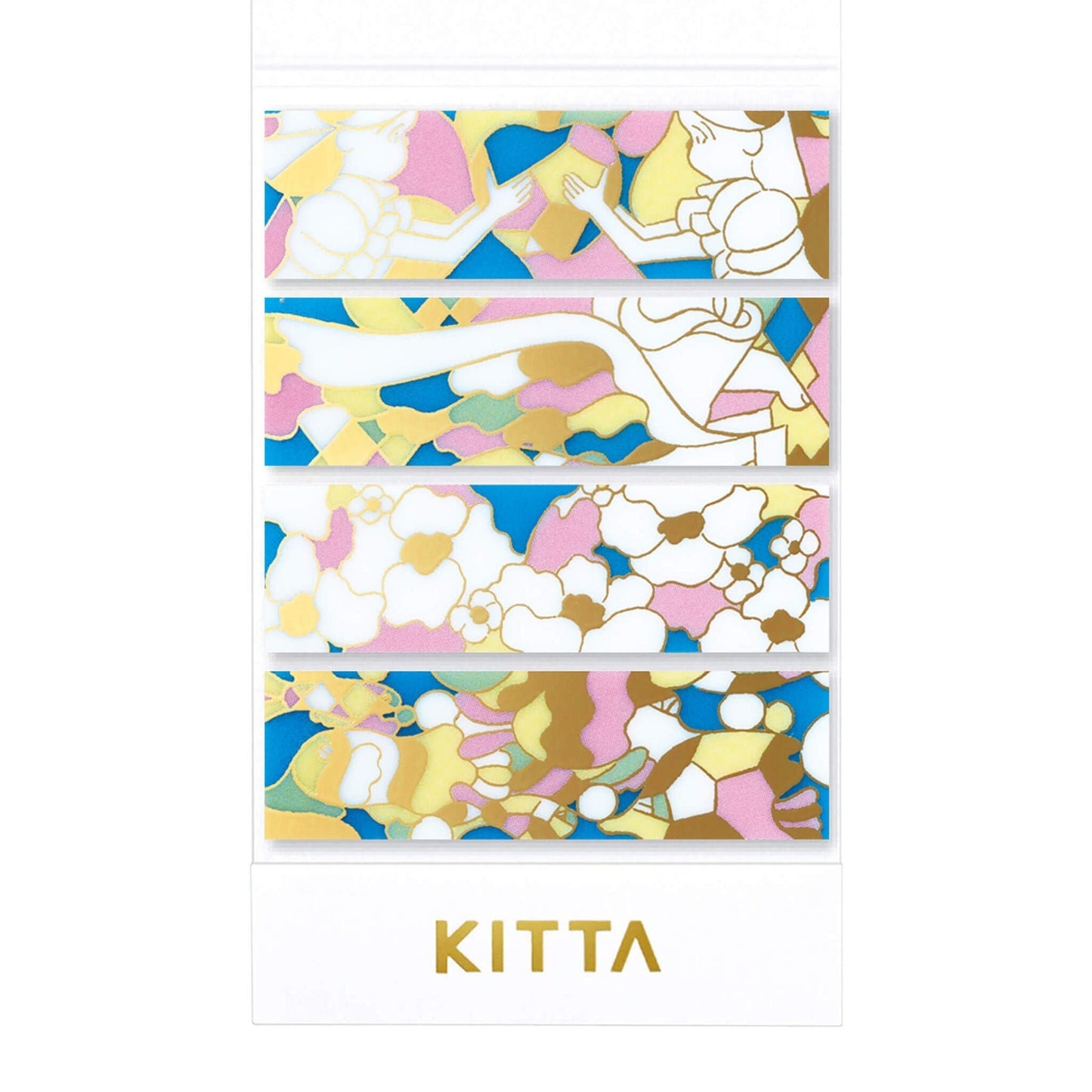 Hitotoki KITTA Clear Series PET Gold Foil Portable Sticker - Stained Glass