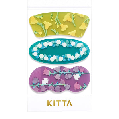 Hitotoki KITTA Clear Series PET Die Cut Portable Sticker - Flower