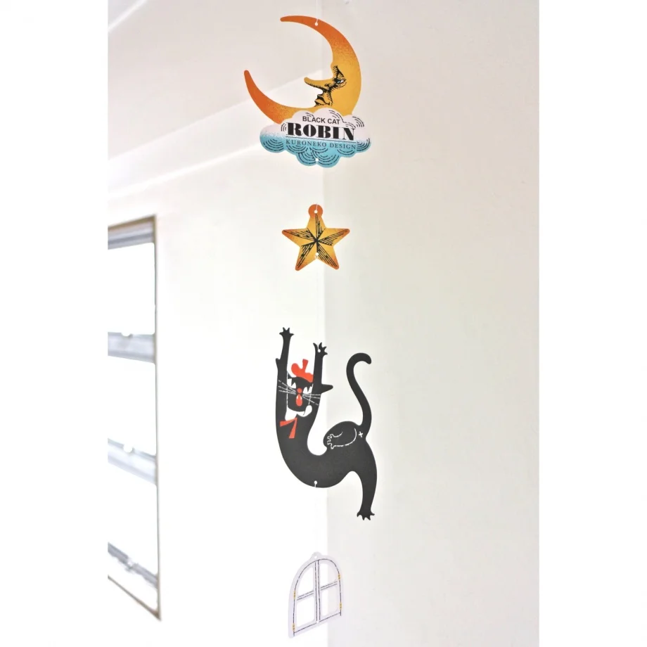 Hanging Mobile Series designed by Black Neko Design - The Black Cat Catching Stars